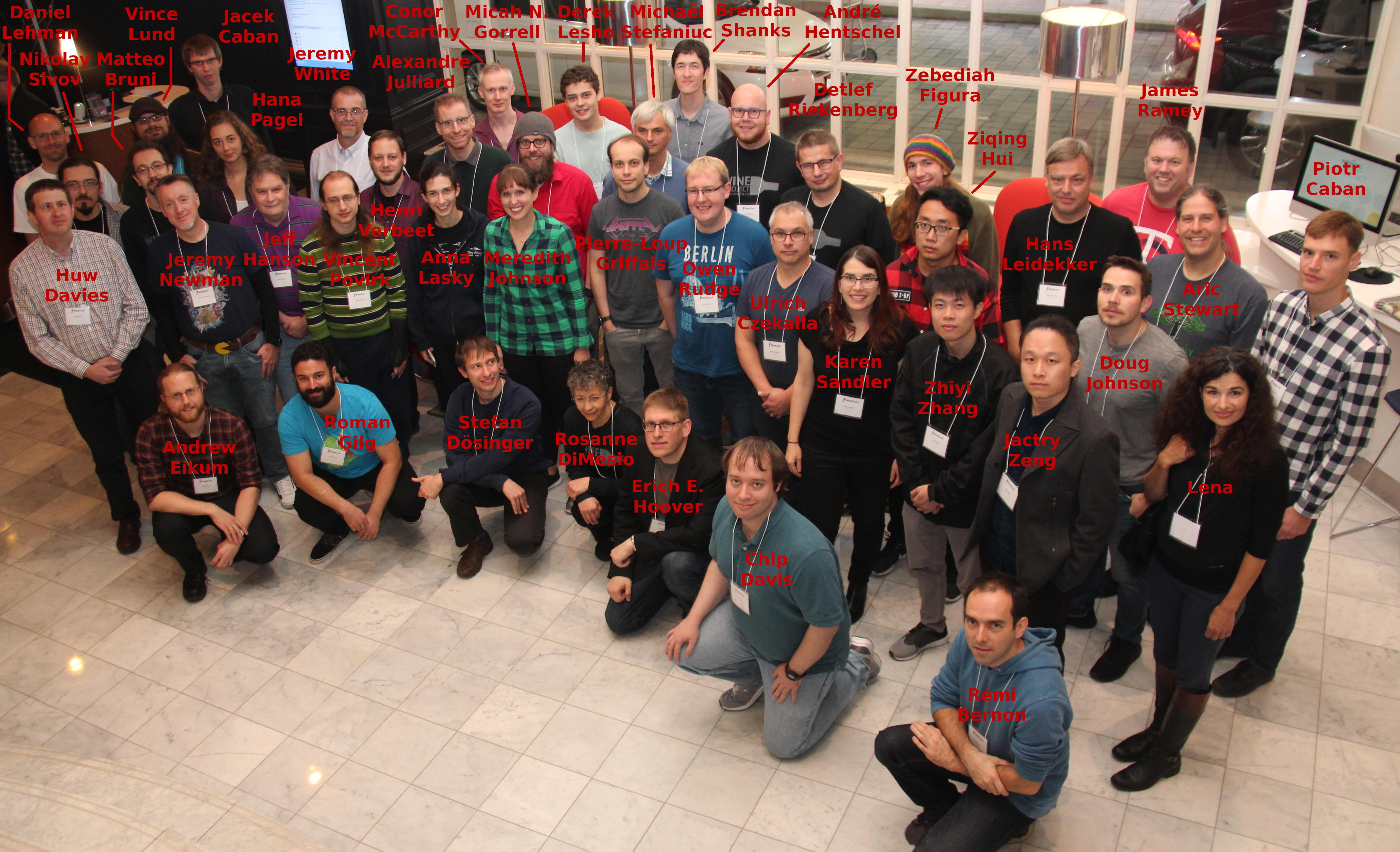 Group picture of forty-three Wine project contributors