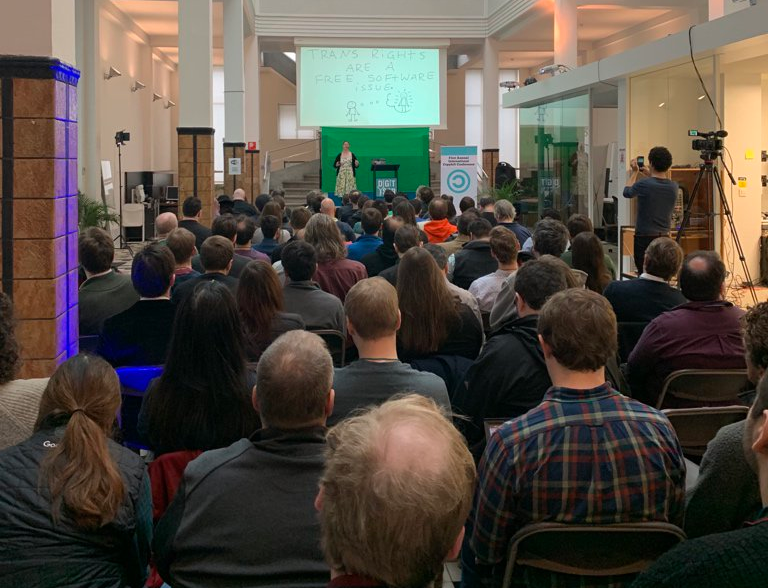 Audience at CopyleftConf 2019 opening keynote