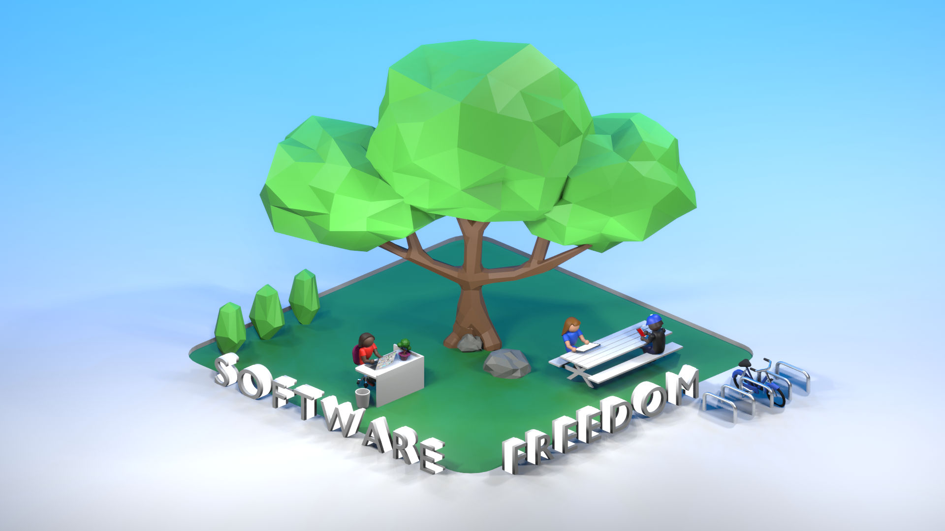 Thumbnail of video showing a tree and Software Freedom